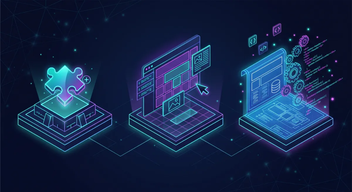 Diagram comparing a template WordPress site with a genuinely custom build