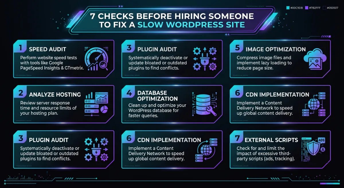 Seven checks before hiring someone to fix a slow WordPress site