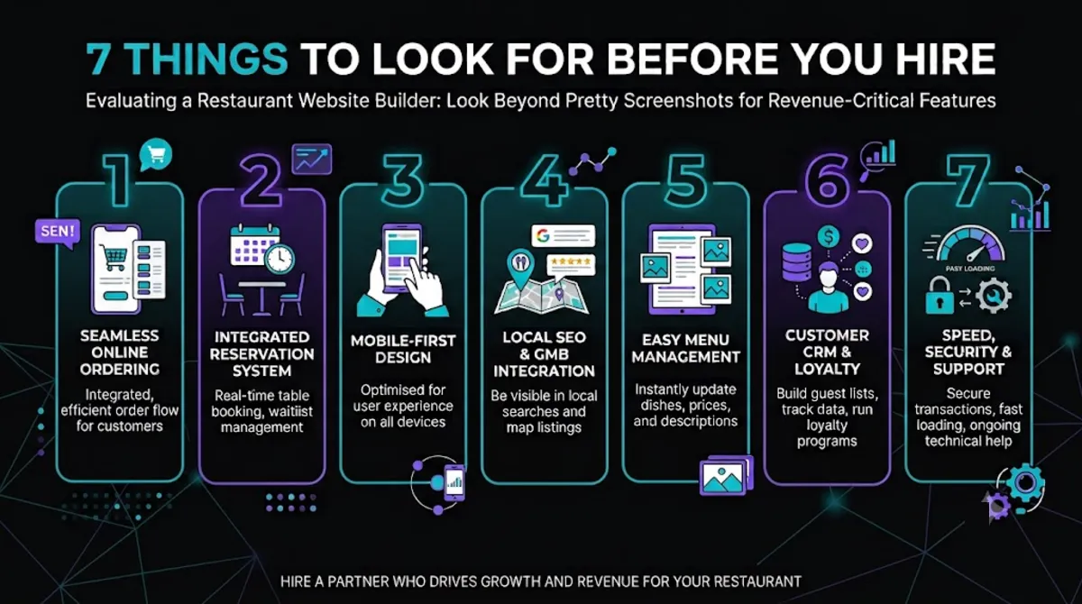Seven things to look for before hiring someone to build a restaurant website
