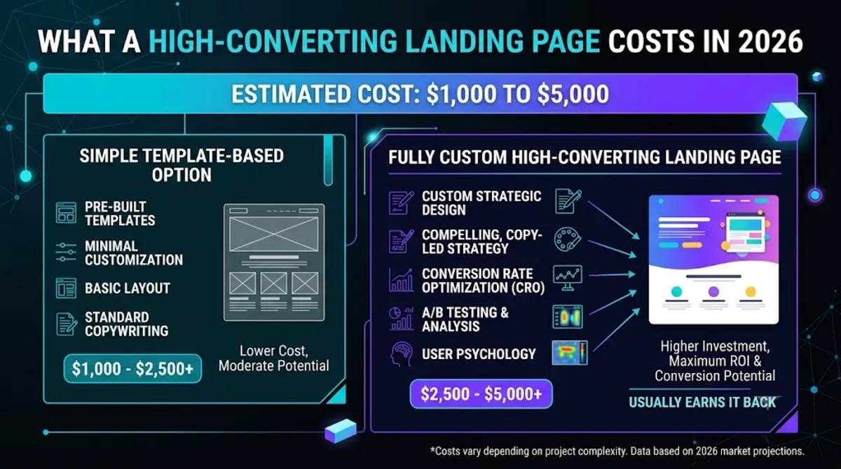 2026 cost ranges for a high-converting landing page