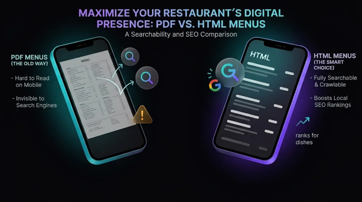 Why a restaurant website menu must be HTML not a PDF