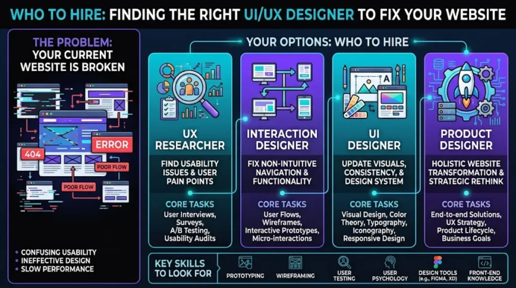 A UI/UX designer fixing a website that does not convert
